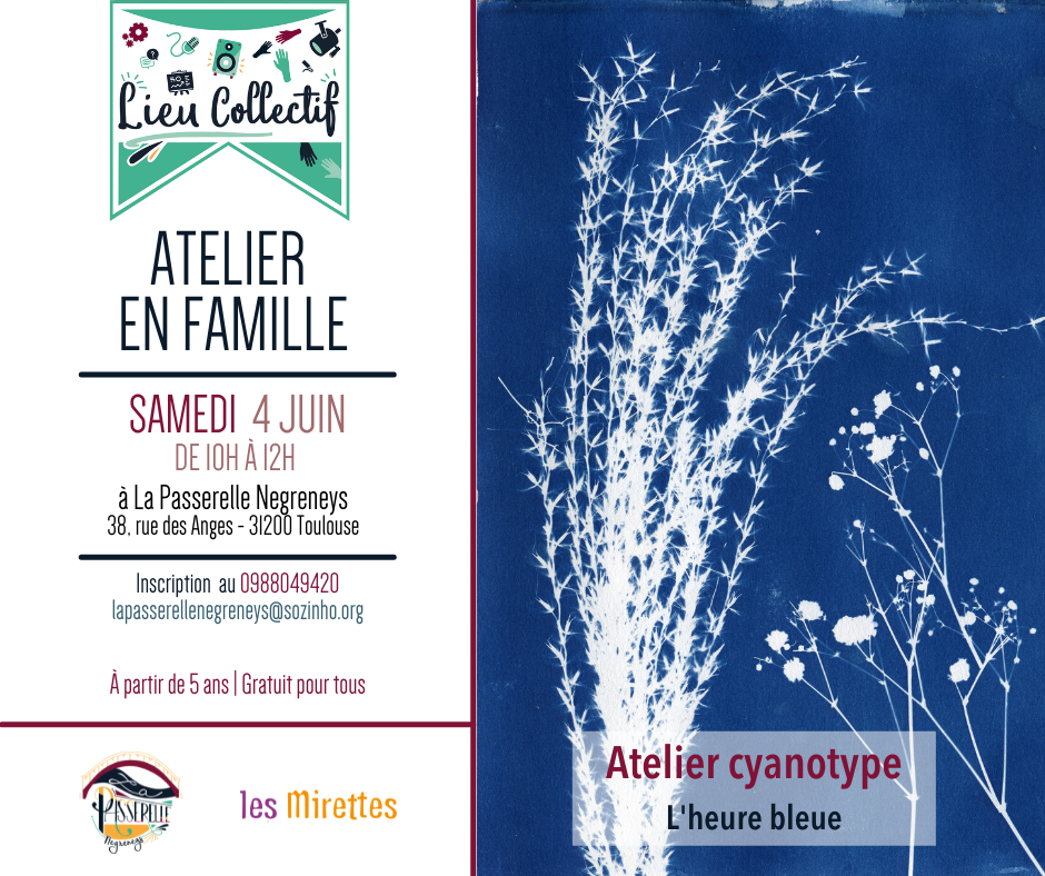 Lire la suite à propos de l’article Samedi 4 juin Atelier Cyanotype à La Passerelle à Toulouse